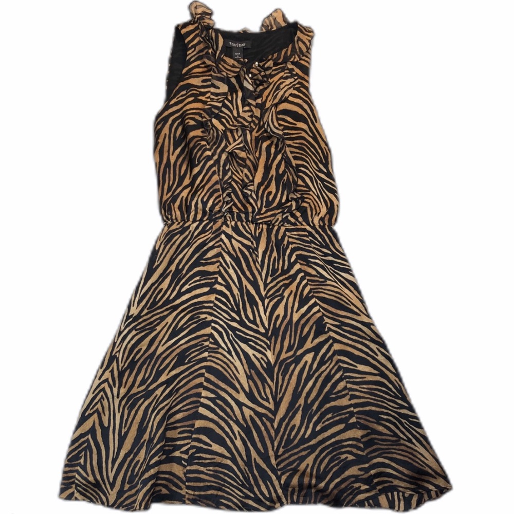 White House Black Market Tiger Print Silk Dress
